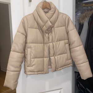 Abercrombie Vegan Leather puffer jacket, small